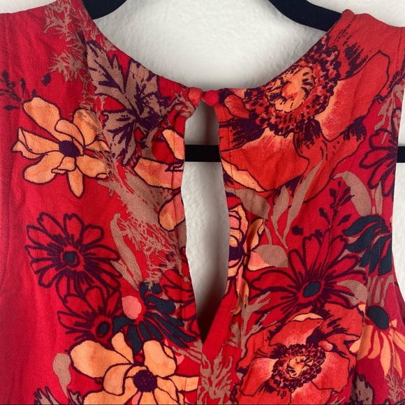 Free People Flowy Red Floral XS Tank Top - Picture 8 of 13